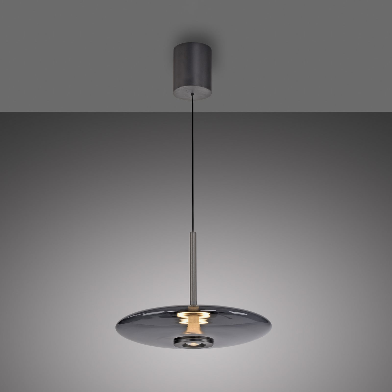 Suspension LED E-Vitrum, platine, verre/aluminium, CCT - PURE Suspension LED E-Vitrum, platine, verre/aluminium, CCT - PURE