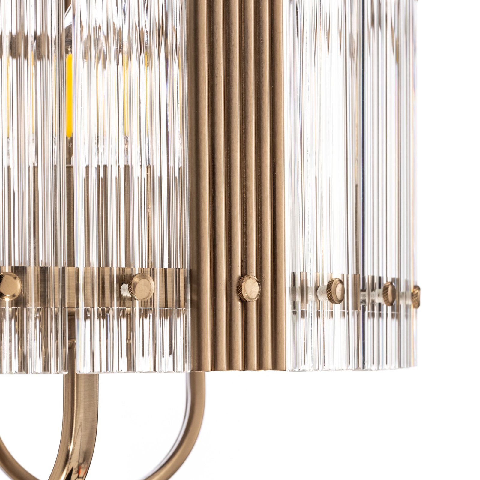 Linella chandelier, antique-brass-coloured