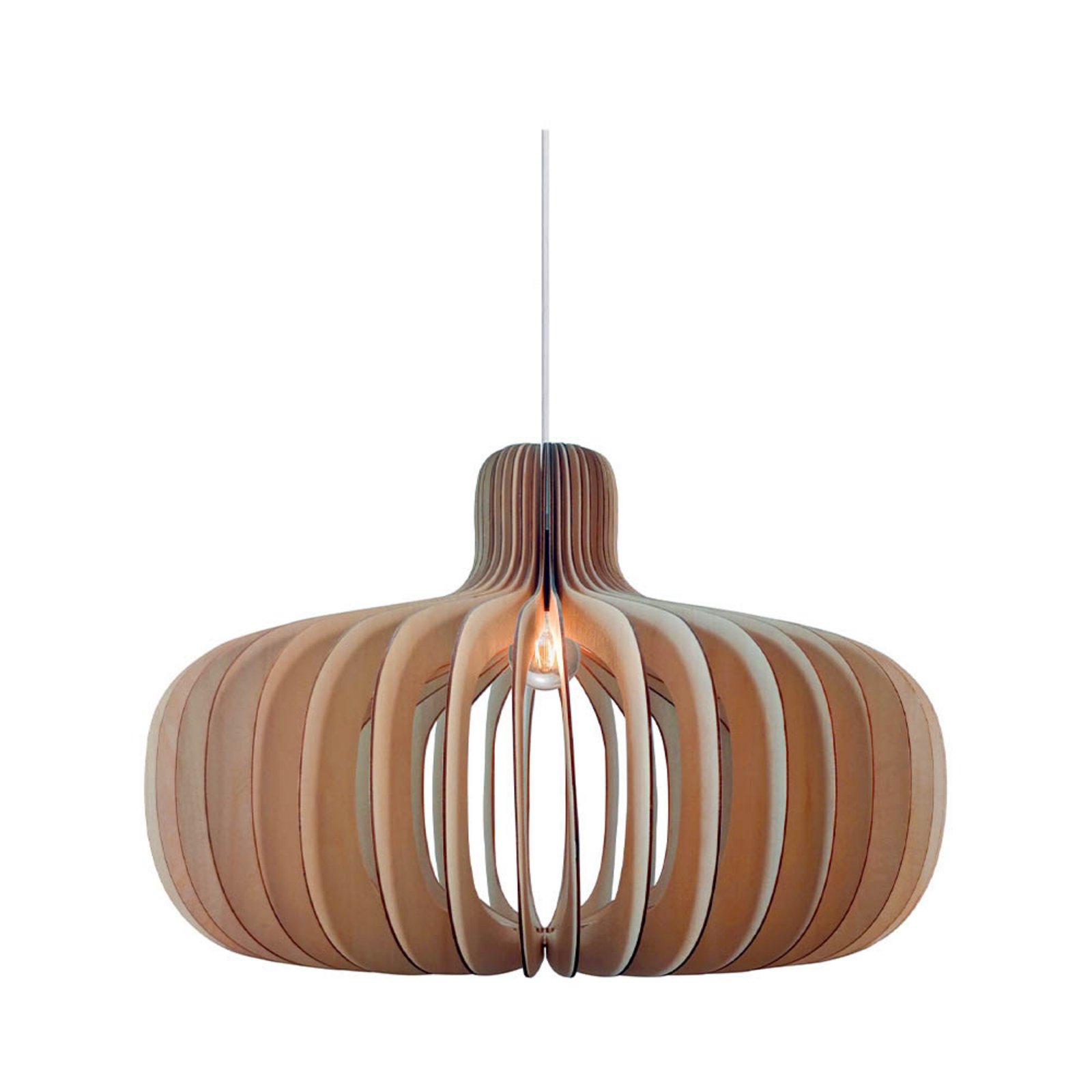 Pendelleuchte Hazo, Ø 65 cm, naturfarben, Holz