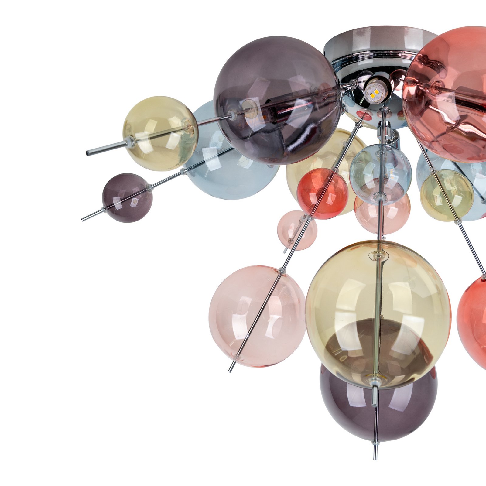 Stropna svjetiljka Explosion, Ø 57 cm, staklo, pastelne boje, G9 Stropna svjetiljka Explosion, Ø 57 cm, staklo, pastelne boje, G9