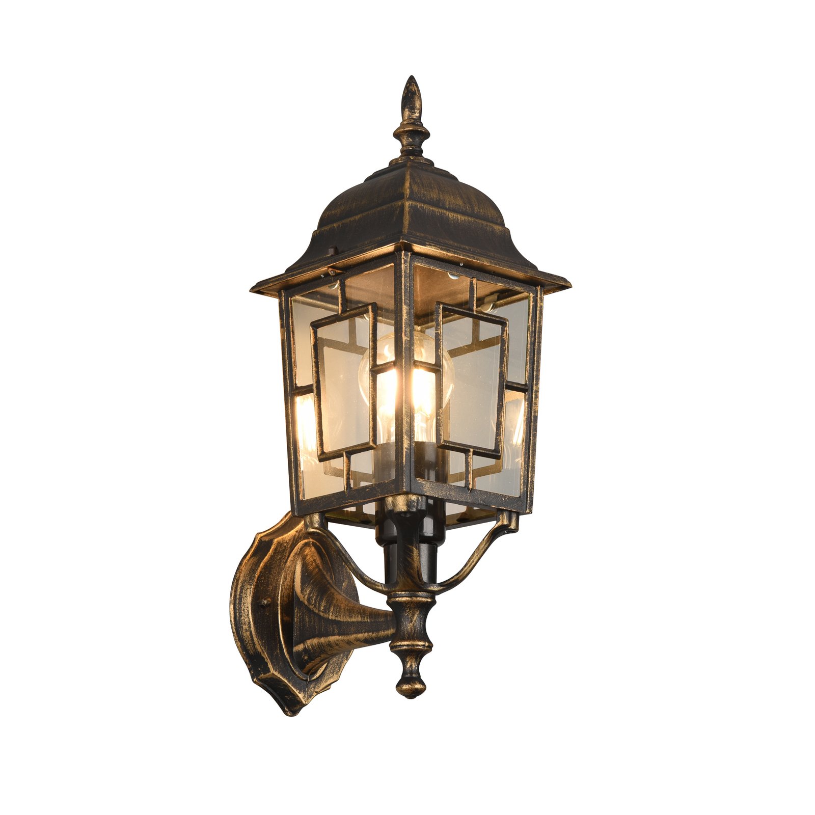 Volturno outdoor wall light, socket above, antique rust colour