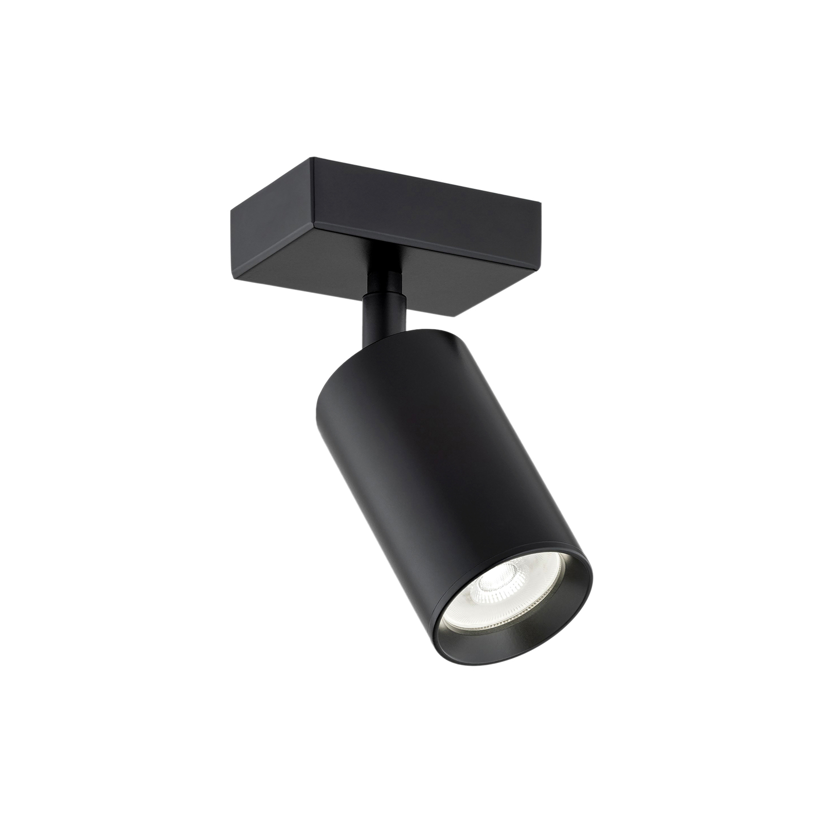 Projetor de teto Sado aço preto ajustável 1 lâmpada angular