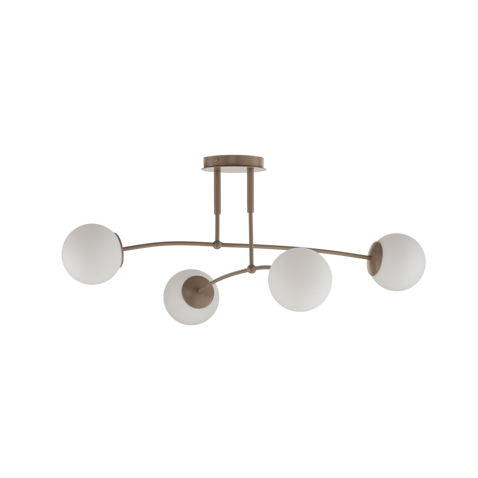 Pregos ceiling light, beige, Ø 60 cm, 4-bulb, metal/glass