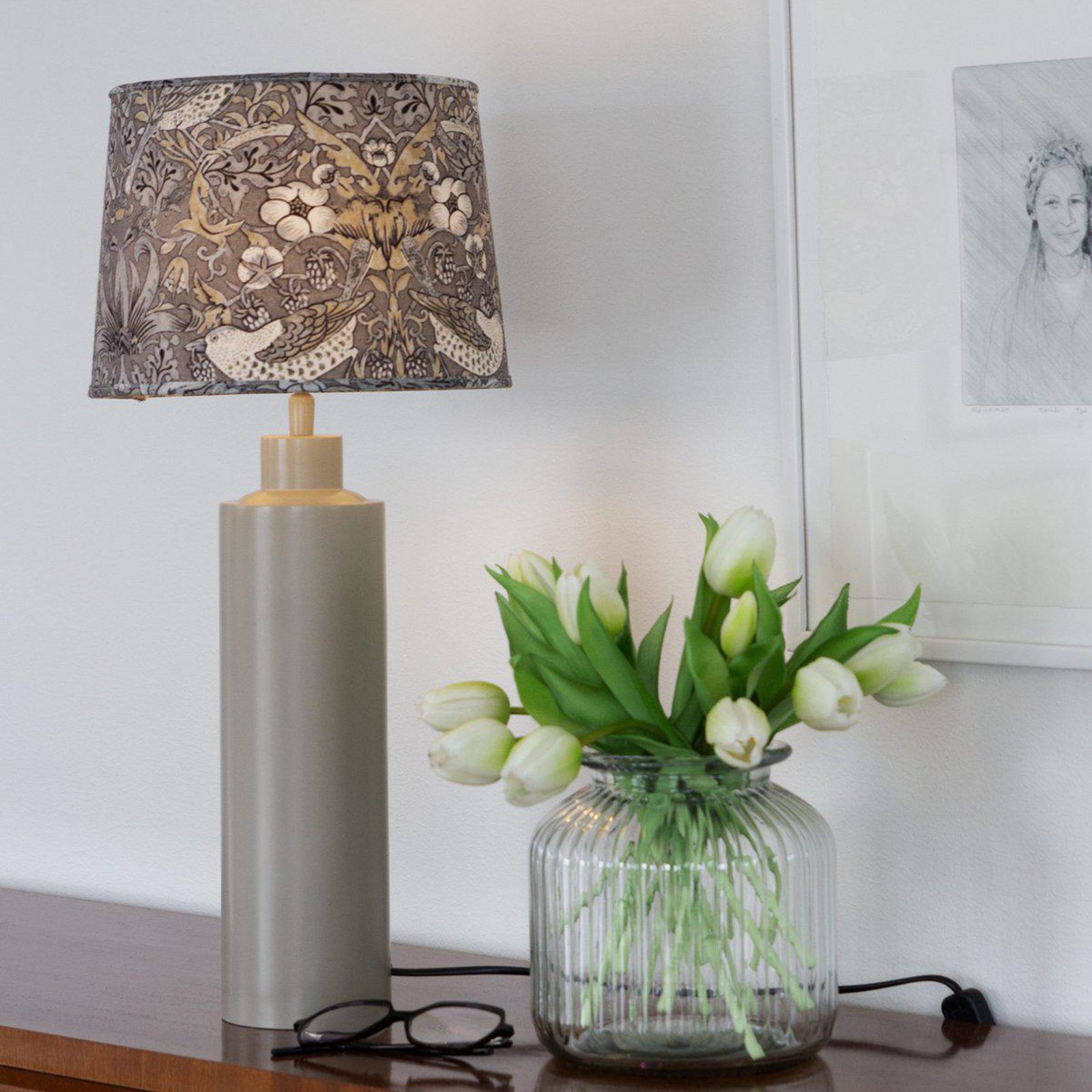 PR Home Stolní lampa Solo, béžová, výška 58 cm, kov