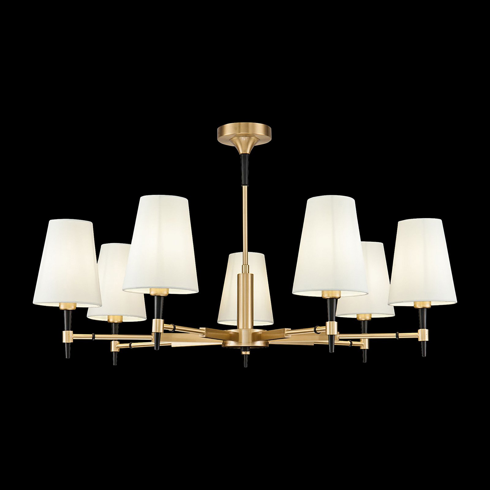 Maytoni Zaragoza candelabru 7 becuri abajur textil - Camera de zi / sufragerie - modern - alamă negru alb - Metal