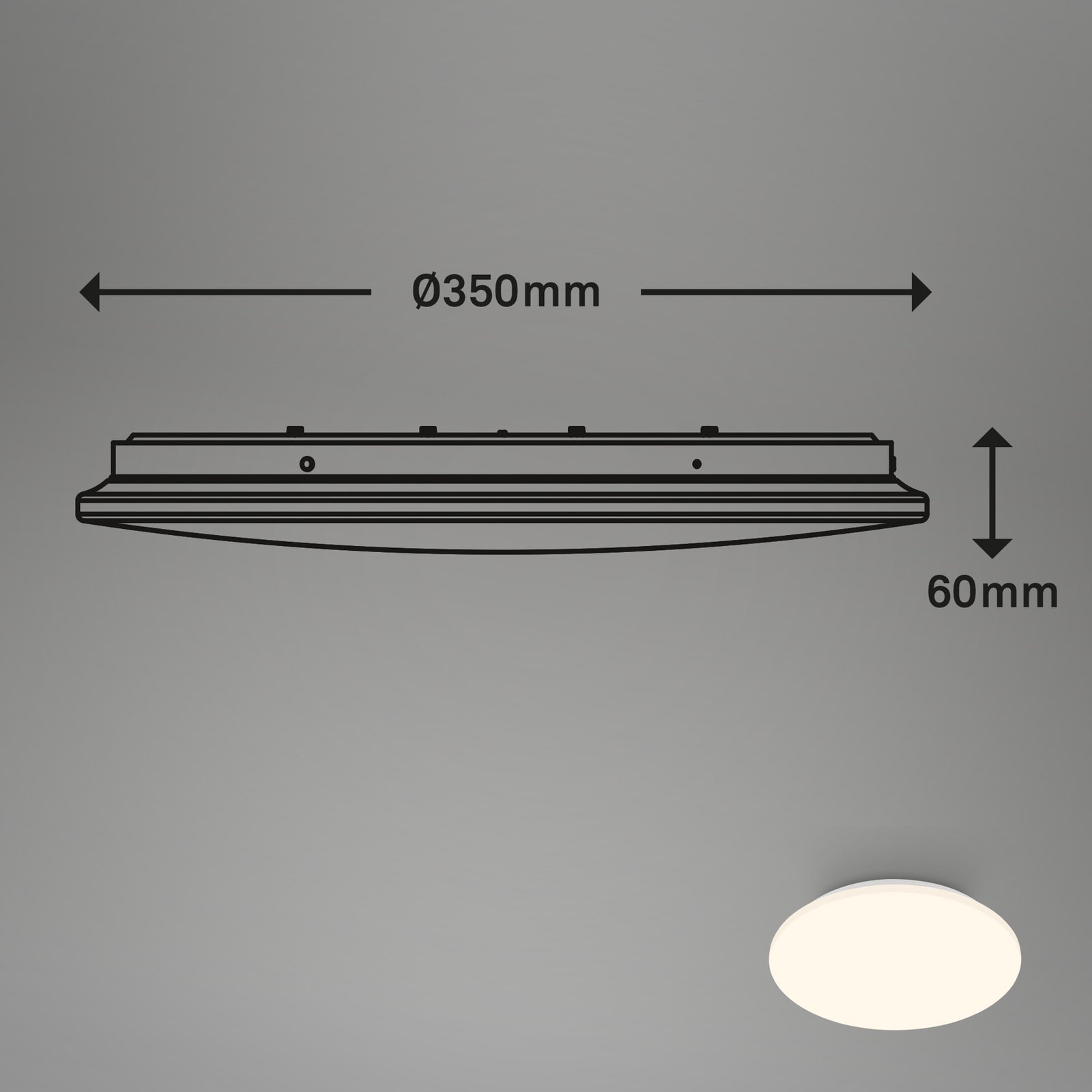Plafonnier LED Ekos, capteur, Ø 35 cm