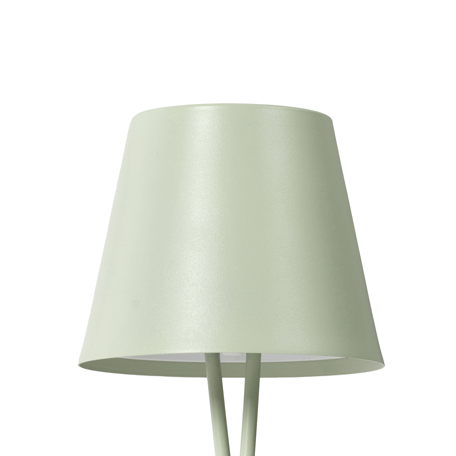 Lámpara de mesa Lindby LED recargable Janea CROSS, verde, metal