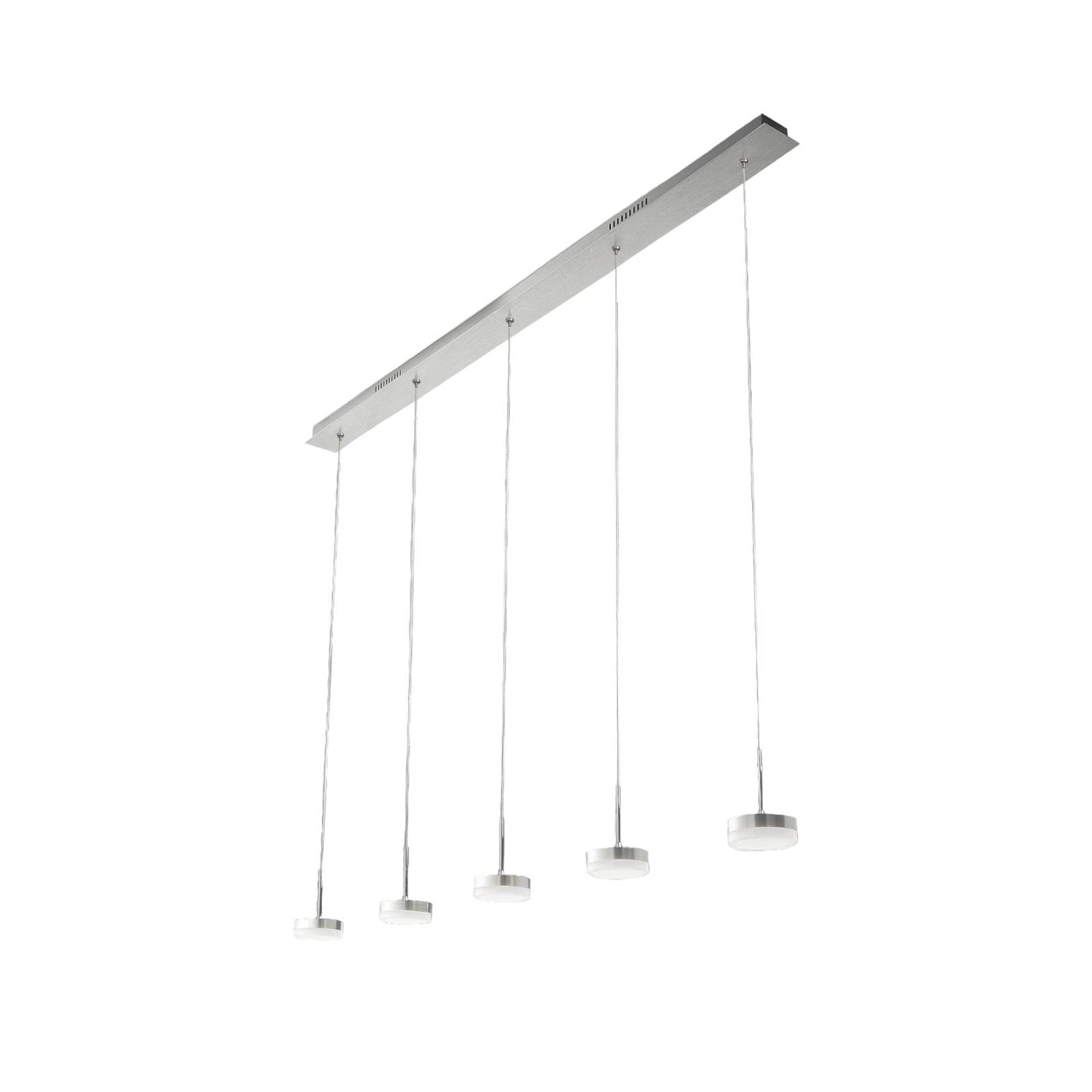 LED-Hängeleuchte Dunk, aluminium, 5-flammig, 3.000 K, Metall