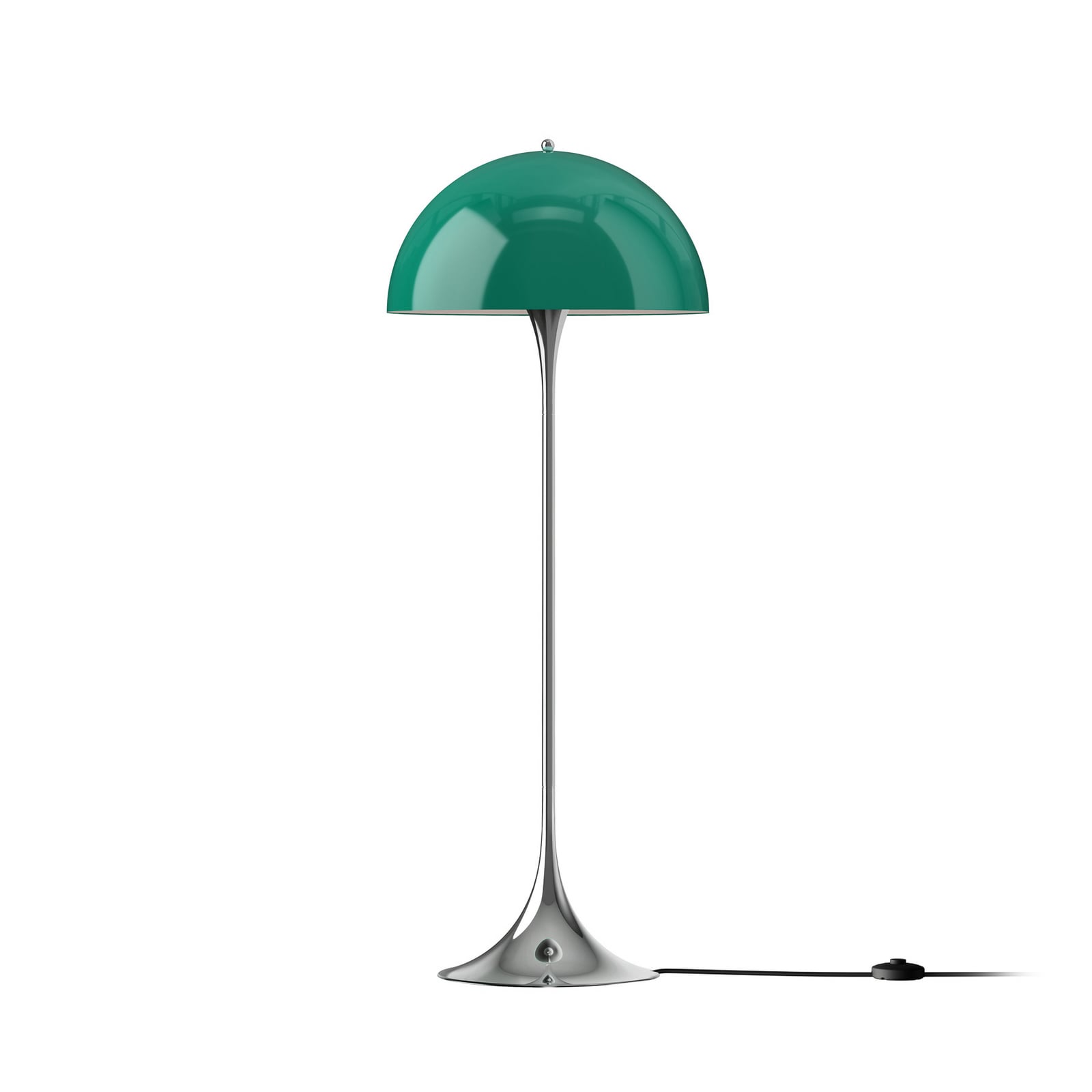 Panthella-maavalaisin, vihreä/kromi, korkeus 129 cm – Louis Poulsen