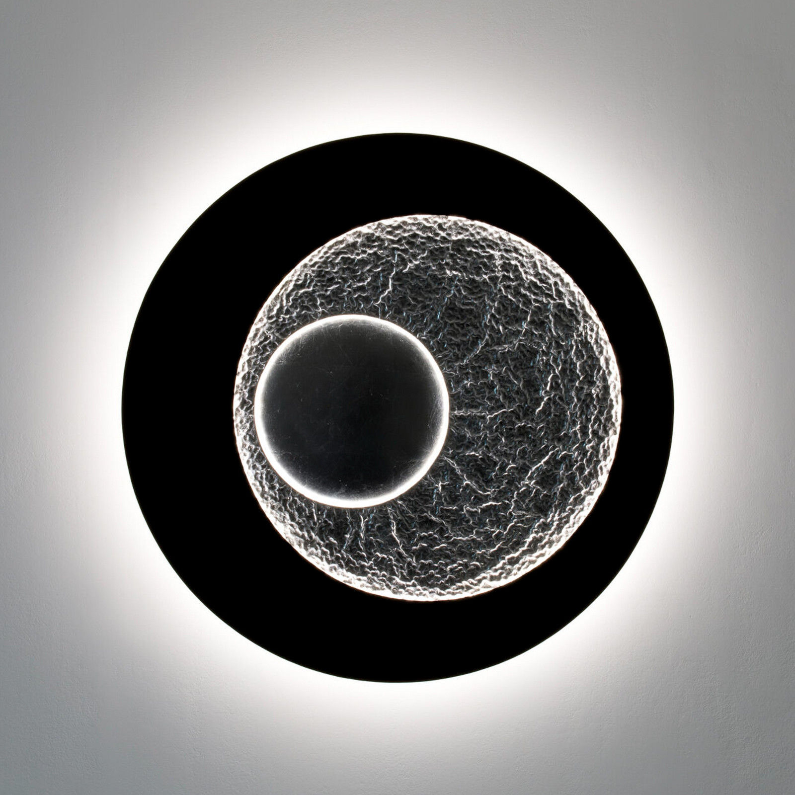 Holländer Aplică de perete cu LED URANO GIGANTE XL negru/argintiu Ø 100 cm dimabilă în - Camera de zi / sufragerie - Modern - maro-negru-argintiu - Metal