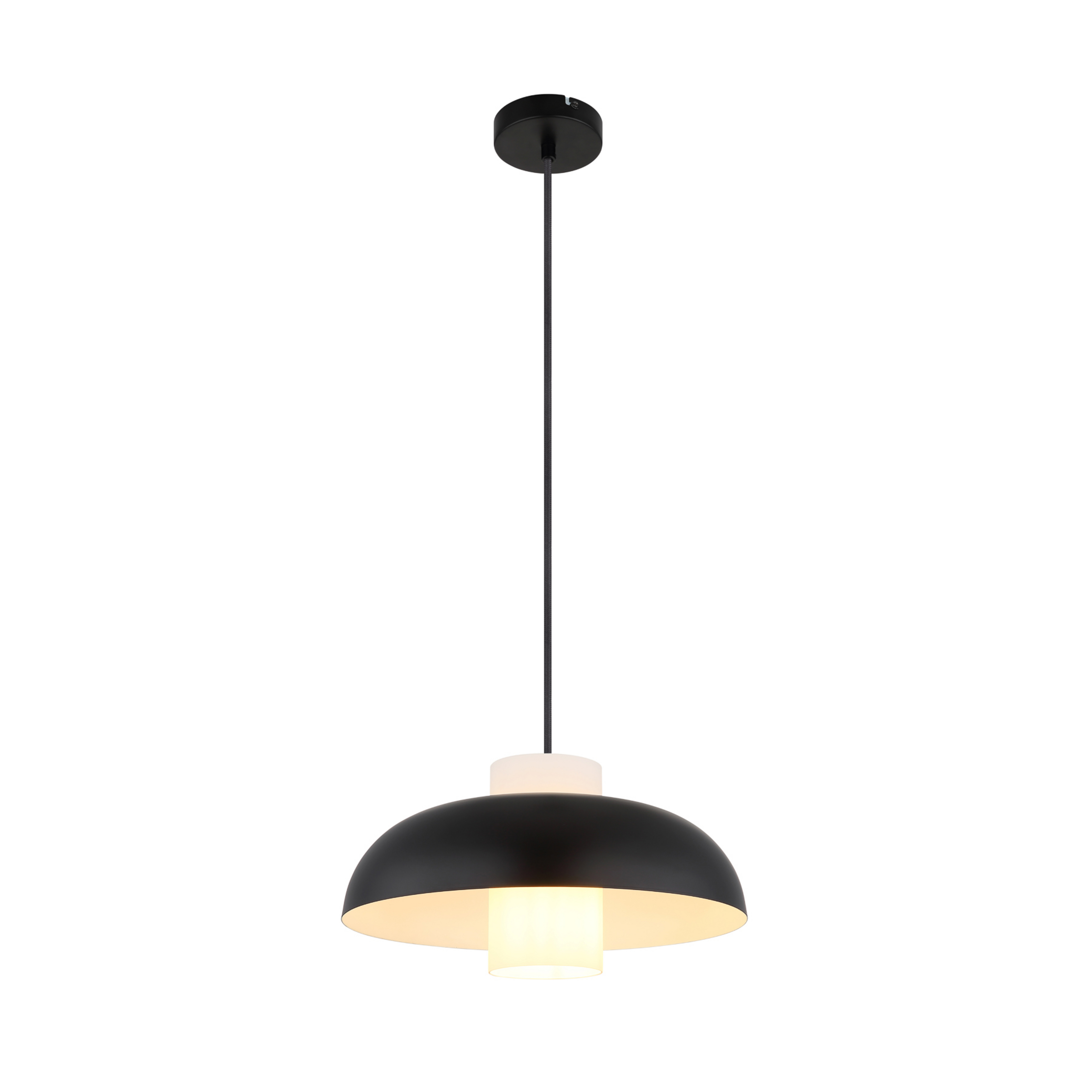 Lampada a sospensione Lowe, nero opaco, Ø 38 cm, metallo