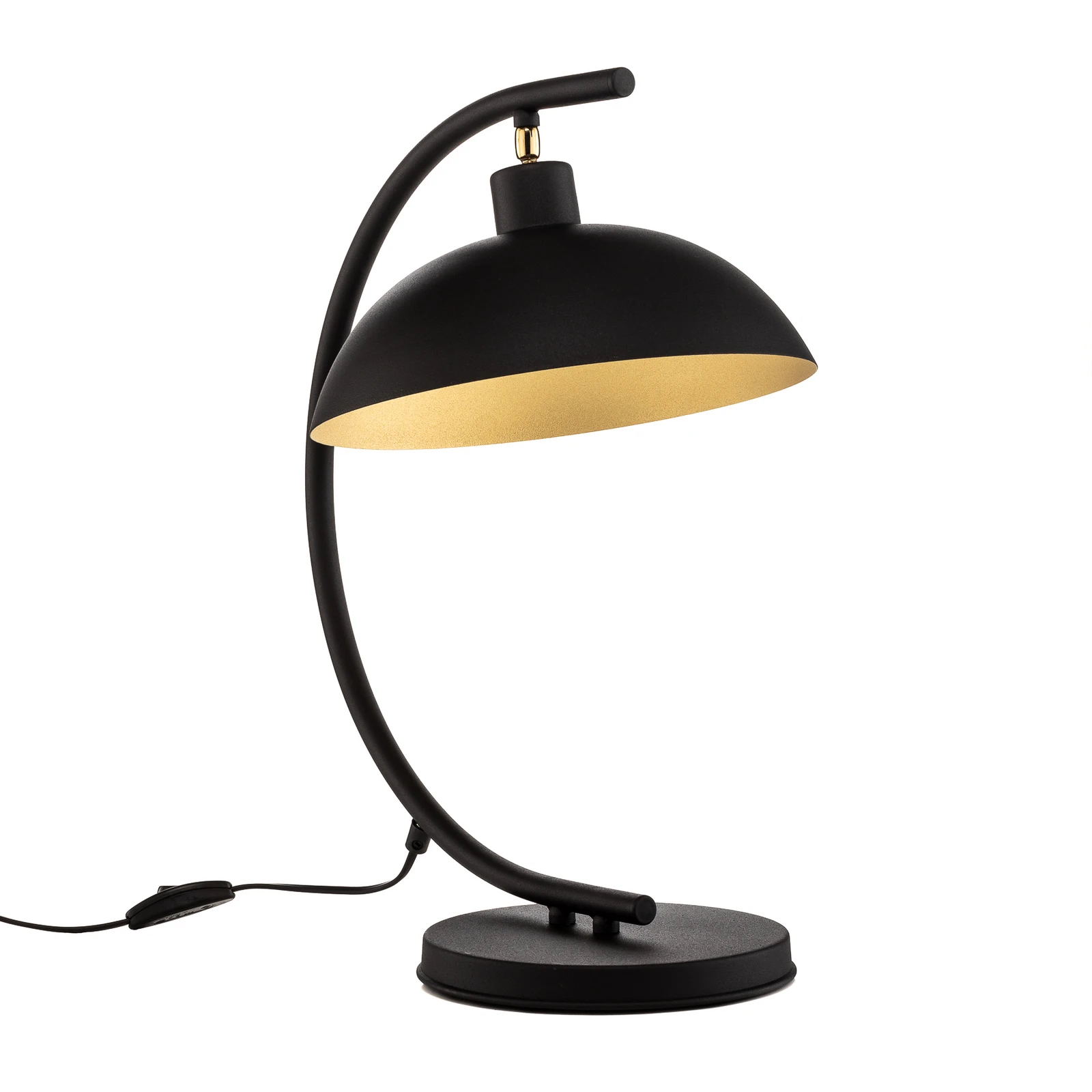 Galda lampa 1036, viena liesma, melna-zelta
