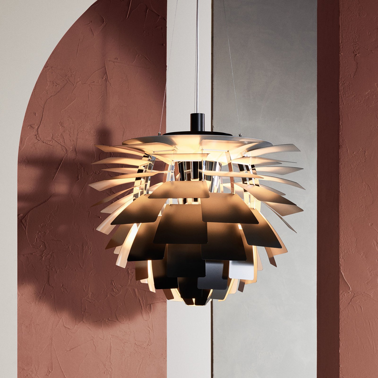 Viseća lampa PH Artichoke V4, crna, Ø 60 cm, Louis Poulsen