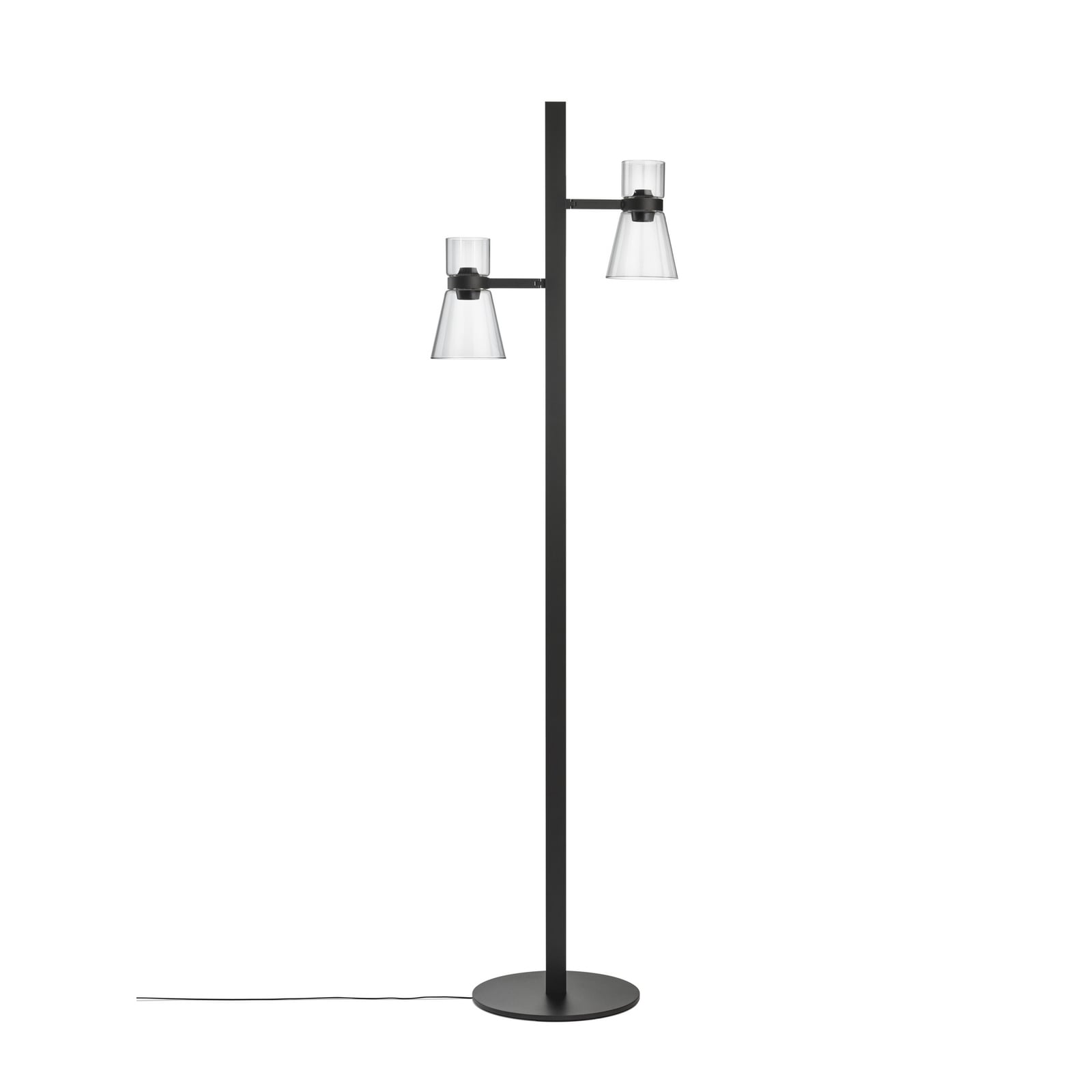 Lampada LED da pavimento Nocturne F2 Cone, nera, a 2 luci, 206 cm - FLOS Lampada LED da pavimento Nocturne F2 Cone, nera, a 2 luci, 206 cm - FLOS