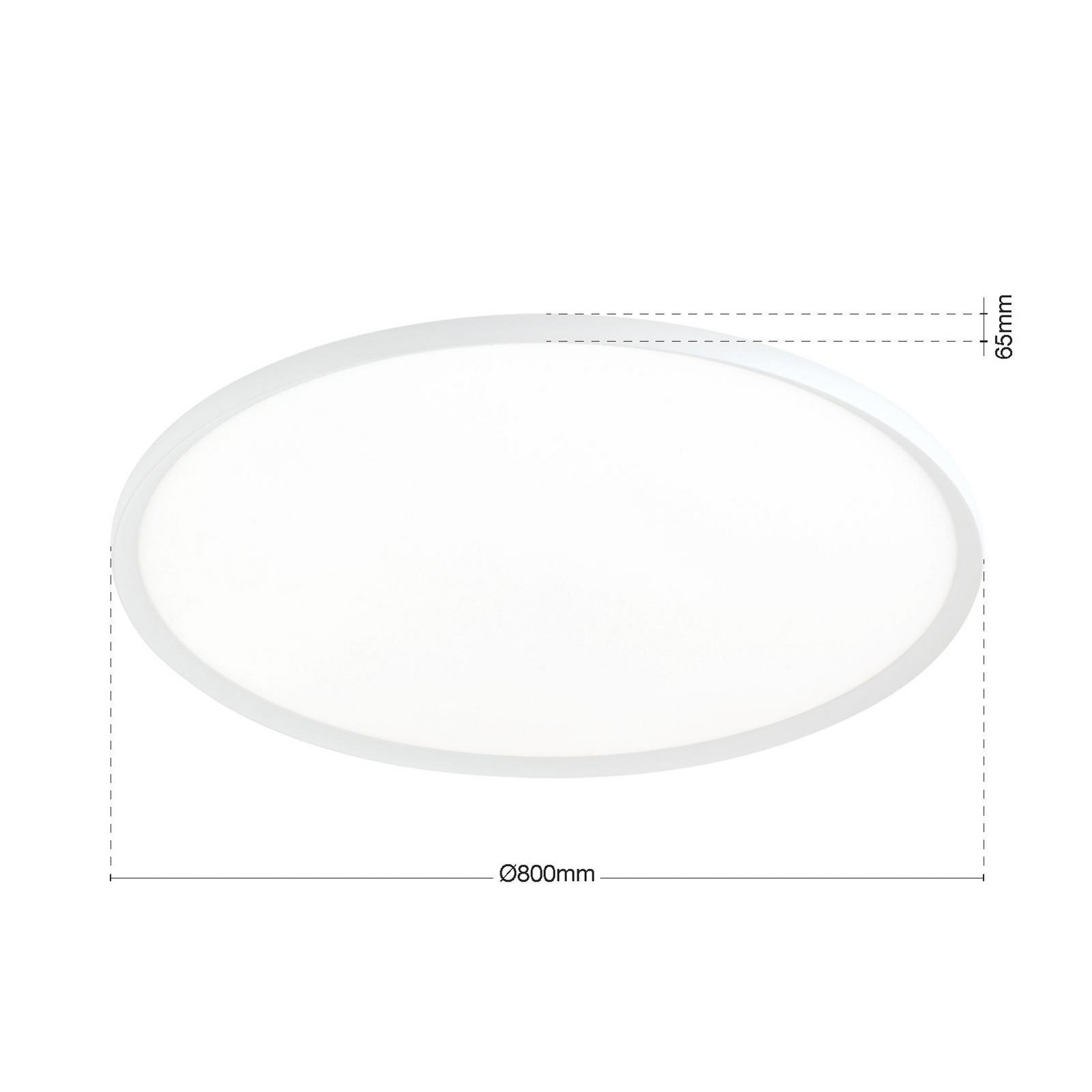 LED ceiling lamp Kant, Ø 80 cm, white, CCT, metal/plastic