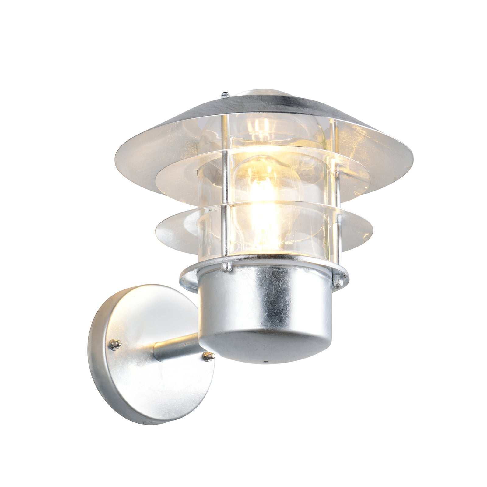 Utendørs vegglampe Ruvuuma sinkfarget Ø 22 cm oppadrettet