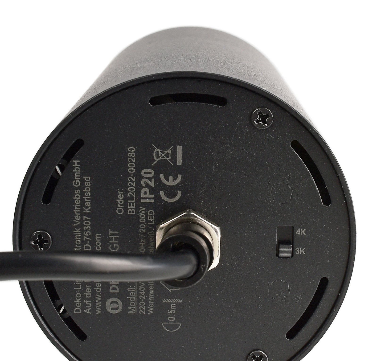 LED-Pendelleuchte 3-Phasen 20W schwarz