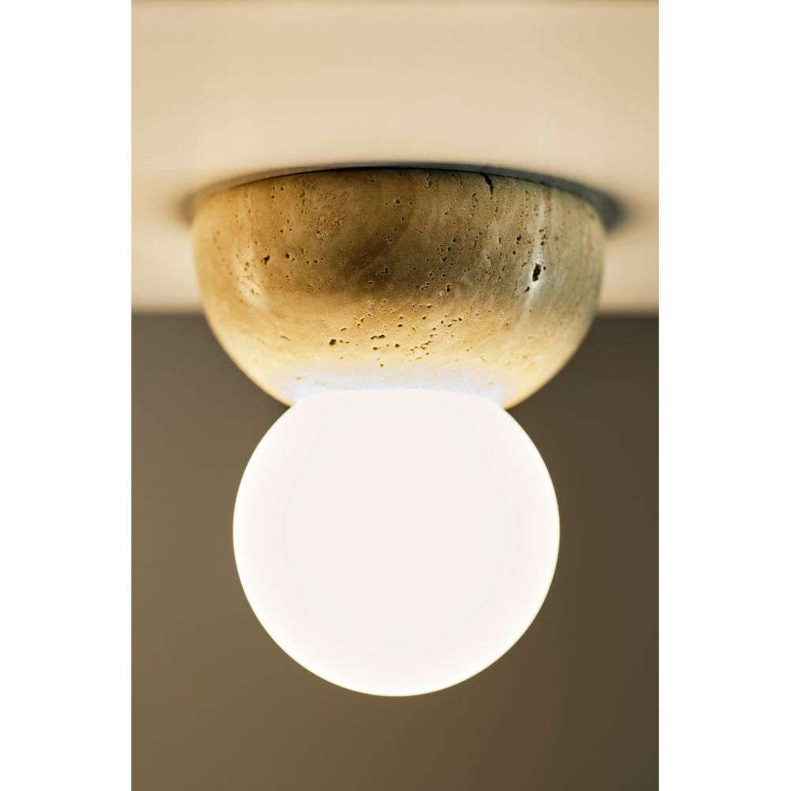 Torrano 13 Wall-/Ceiling Lamp IP44 Travertine - Globen Lighting