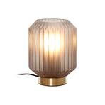 Beacon table lamp Clancy, smoky grey glass shade, height 17 cm