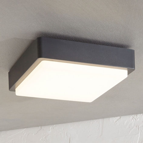 Utendørs LED-taklampe Nermin, IP65 kantet