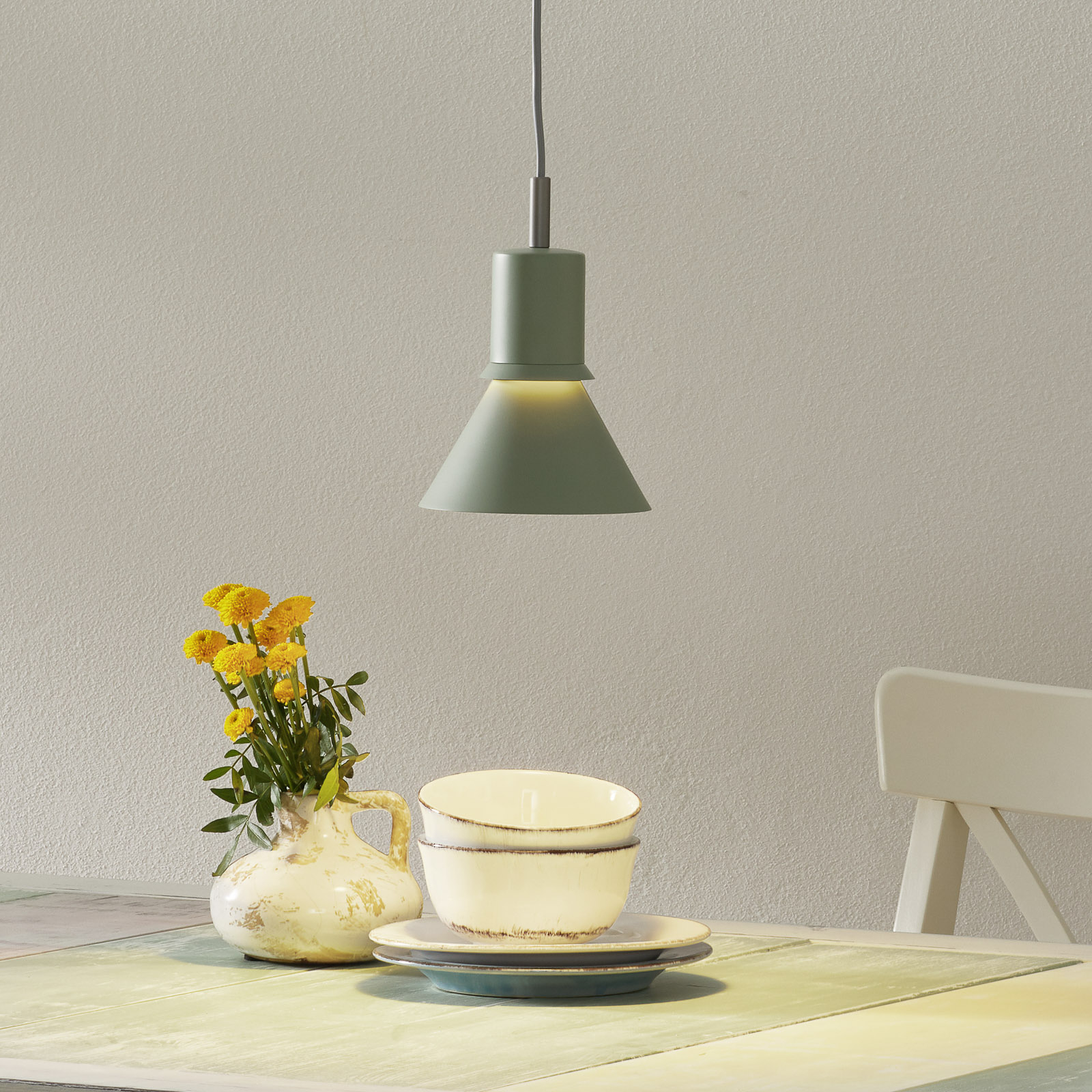 Anglepoise Type 80 hanging light, pistachio green