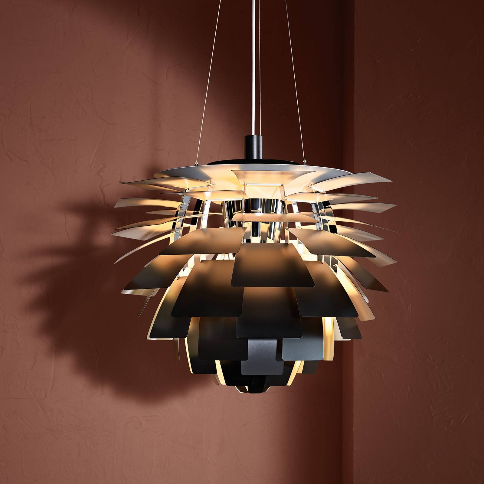E-shop Louis Poulsen PH Artichoke záv. lampa čierna 60 cm