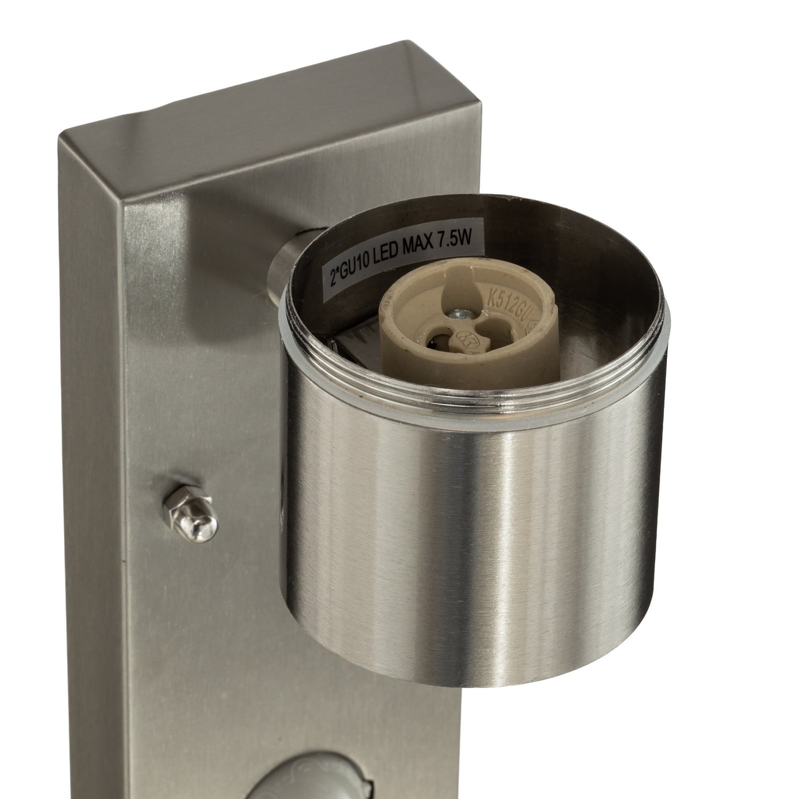 Lindby Außenwandleuchte Eyrin, Höhe 22 cm, Edelstahl, Sensor