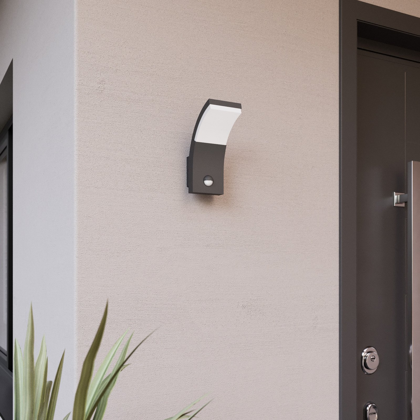 Timm Outdoor Wall Lamp IP54 w/Sensor Graphite - Lucande