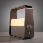 PURE Lampe à poser LED rechargeable Pure Go, marron, aluminium