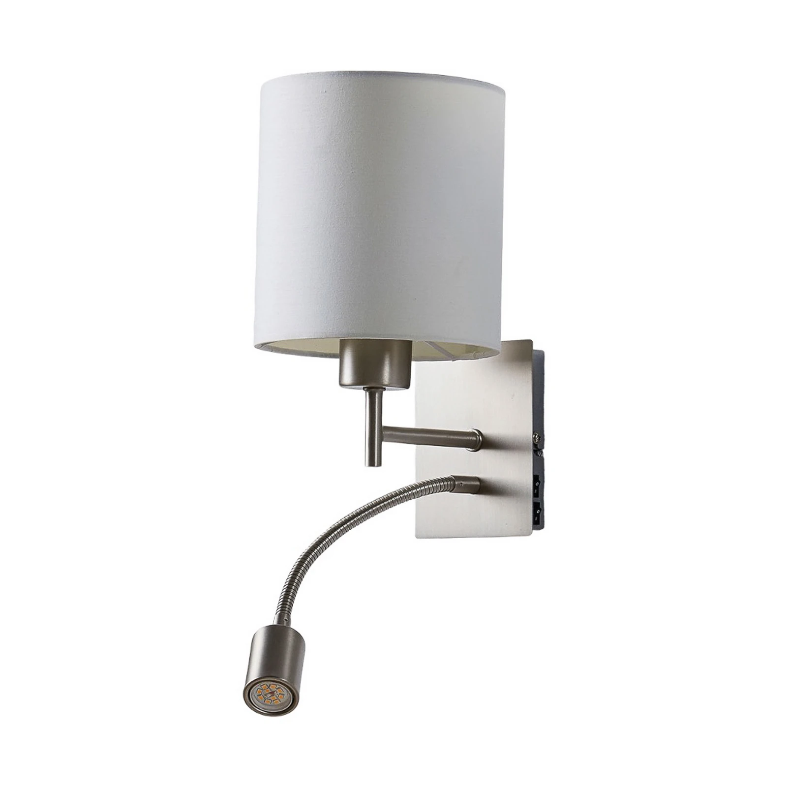 Lindby zidna lampa Camilo, boja nikla, LED svjetlo za čitanje, 28 cm