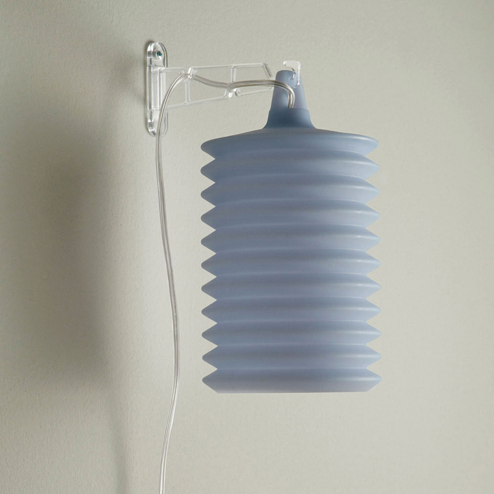Rotaliana Lampion T1/W1 wall light, light blue, for Living / Dining Room, silicone, E27, 30 W, energy efficiency: A++, H: 27 cm