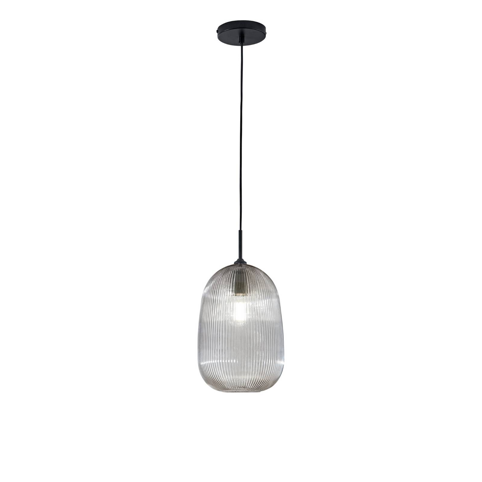 Hängelampe DUKE, grau, Ø 21 cm, Glas