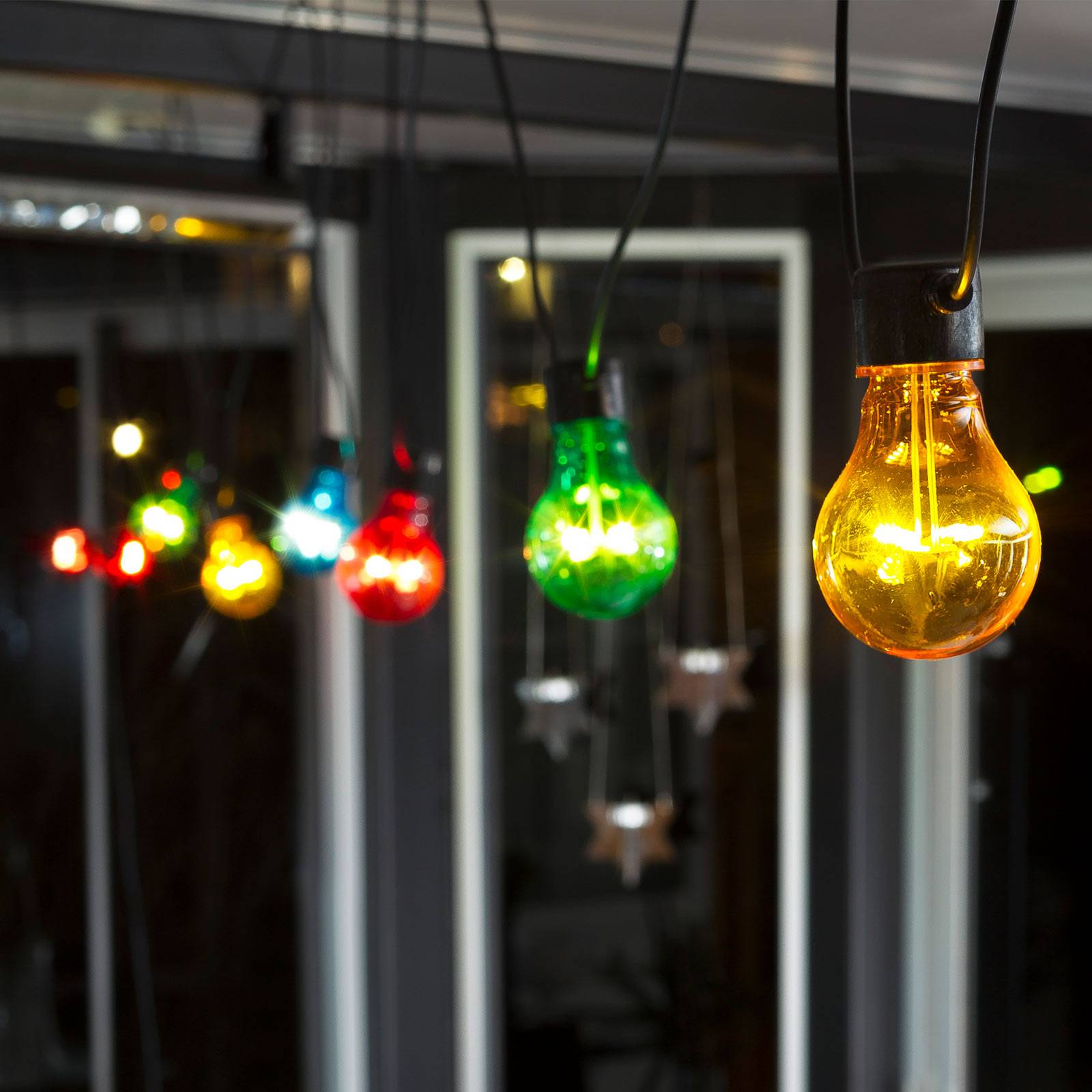 Konstsmide Christmas LED-lyskæde Biergarten basissæt kulørt
