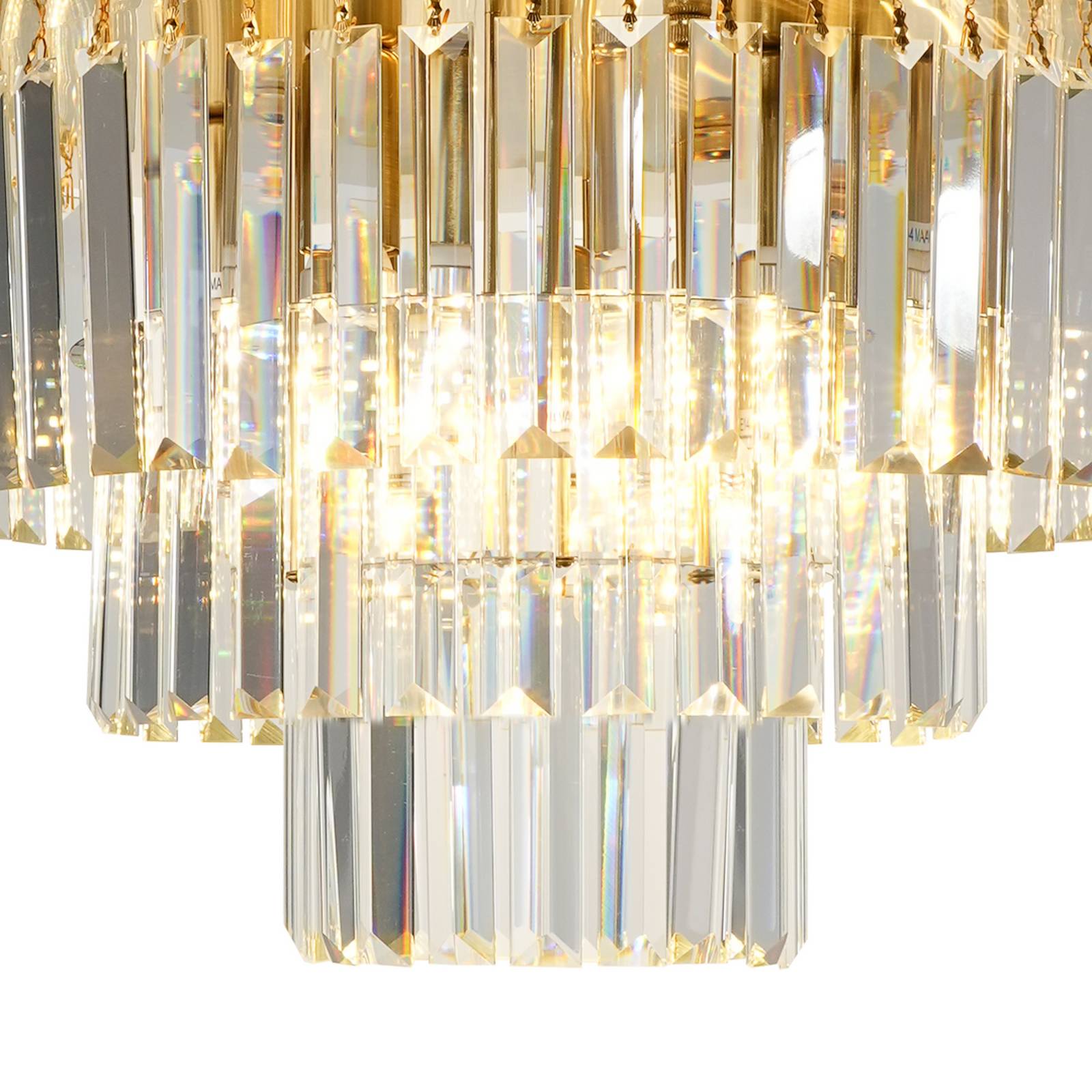 Lampa sufitowa Milano, Ø 45 cm, złota/kryształ, szkło, 6 x E14