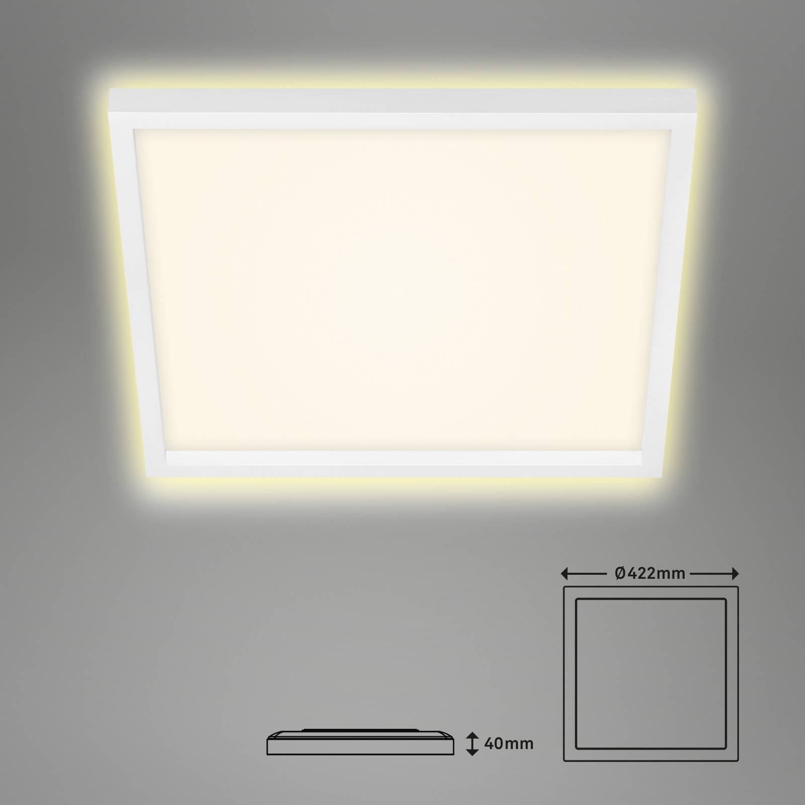 Lampa sufitowa LED 7364, 42 x 42 cm, biała