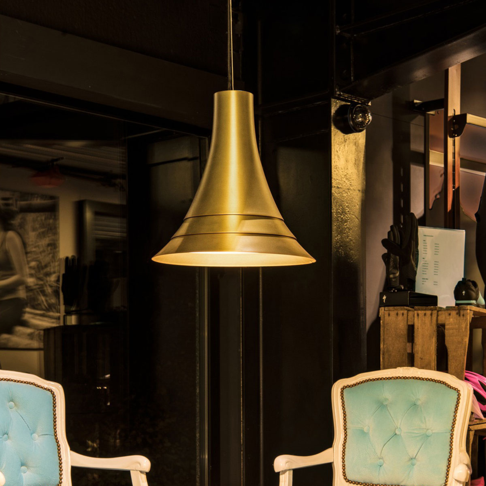 SLV Bato 35 LED hanging light brass Ø cm, for Living / Dining Room, aluminium, steel, PMMA, 21 W, energy efficiency: A+, H: 35 cm