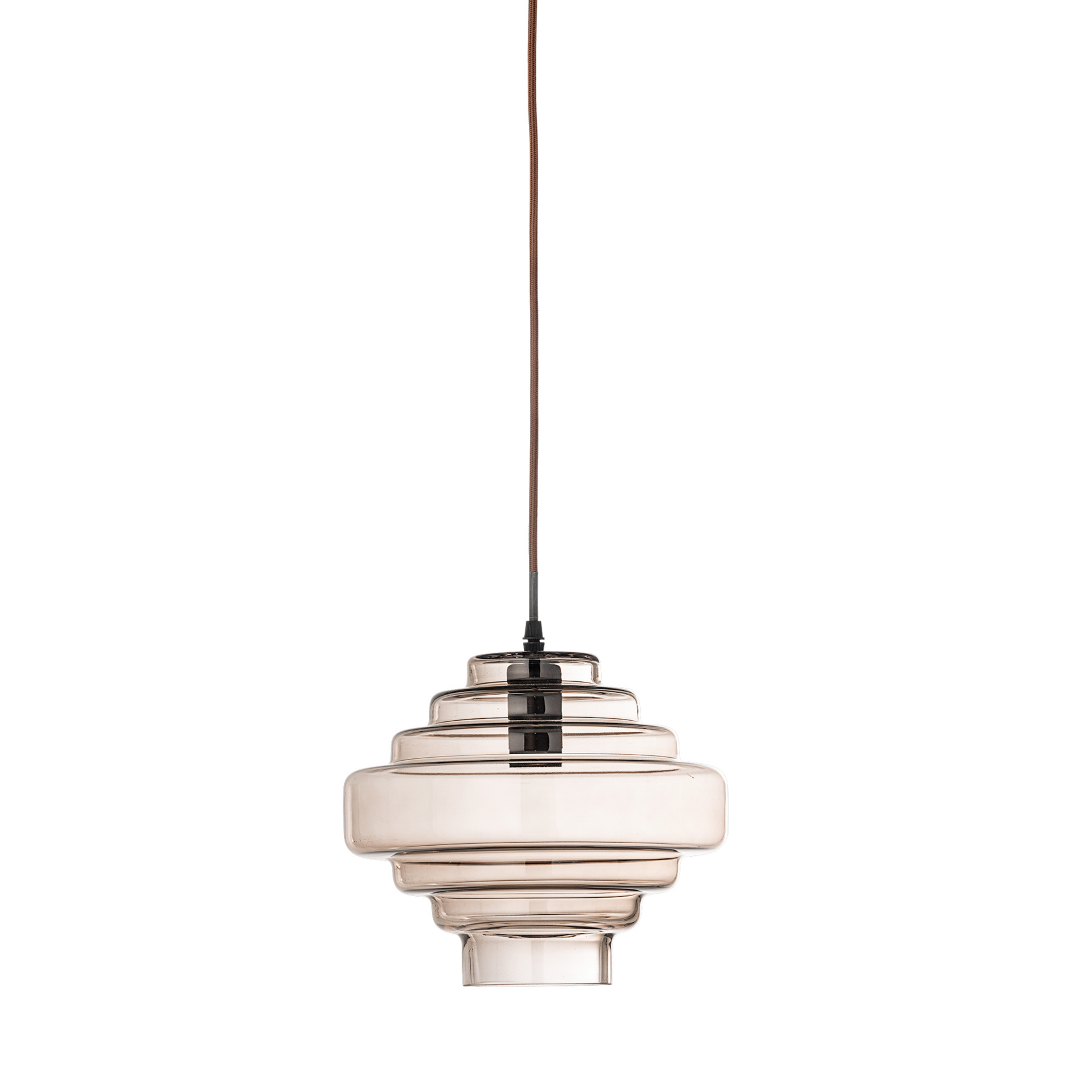 Ilua pendant light, glass, brown tinted - BLOOMINGVILLE