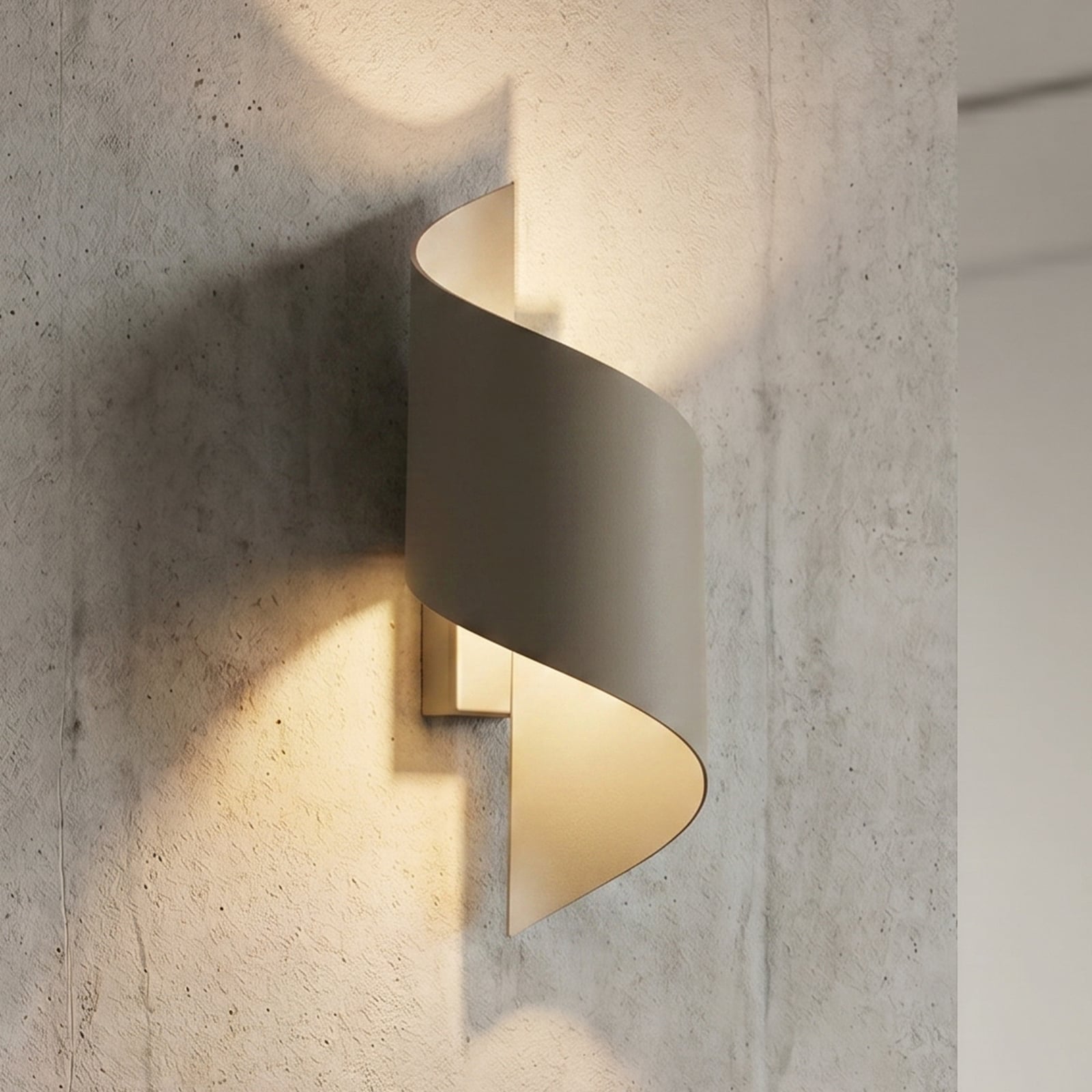 Vegglampe SPINER, beige, høyde 30 cm, metall, G9
