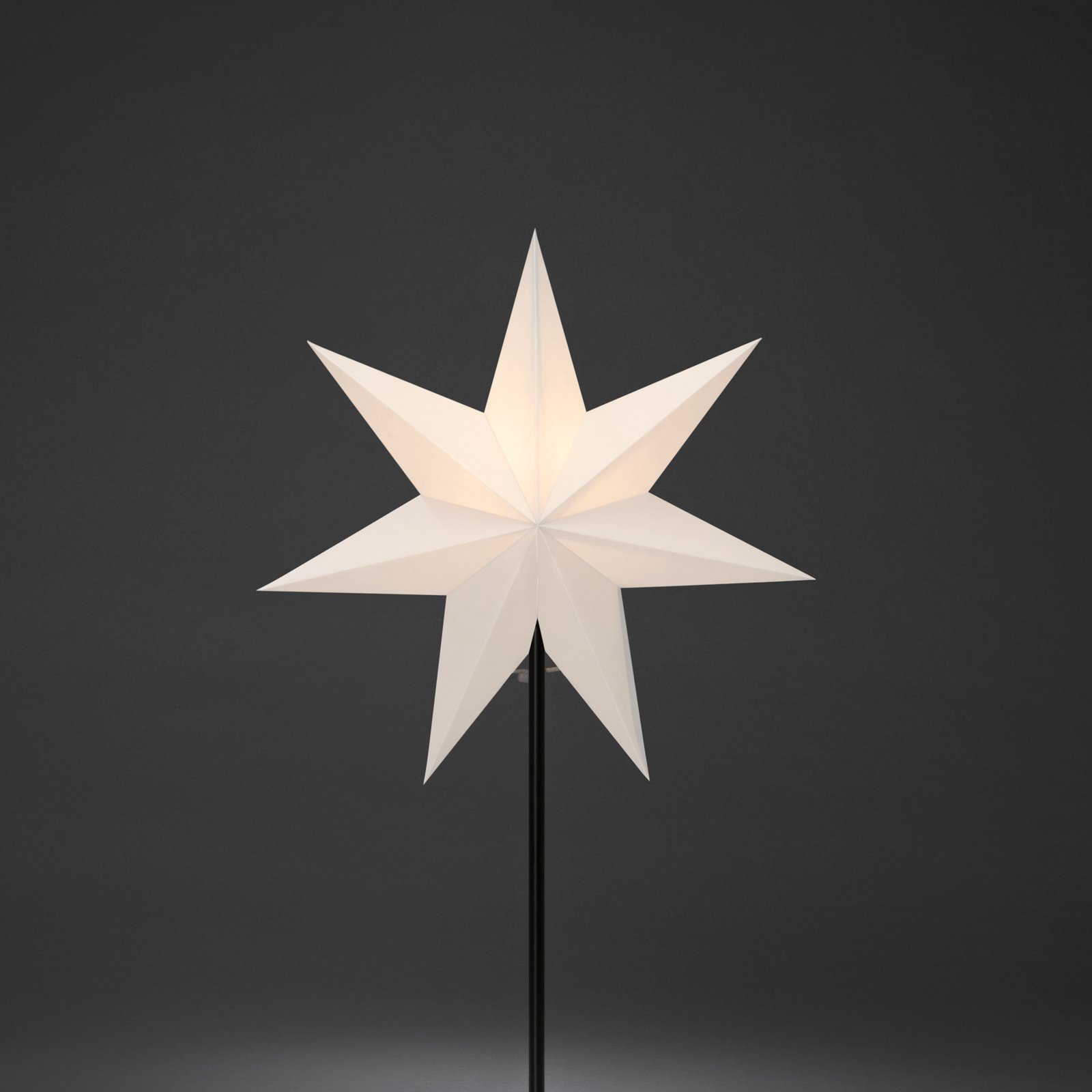 Декоративна звезда от светлинна хартия, 7 точки, бяла Височина 65 cm