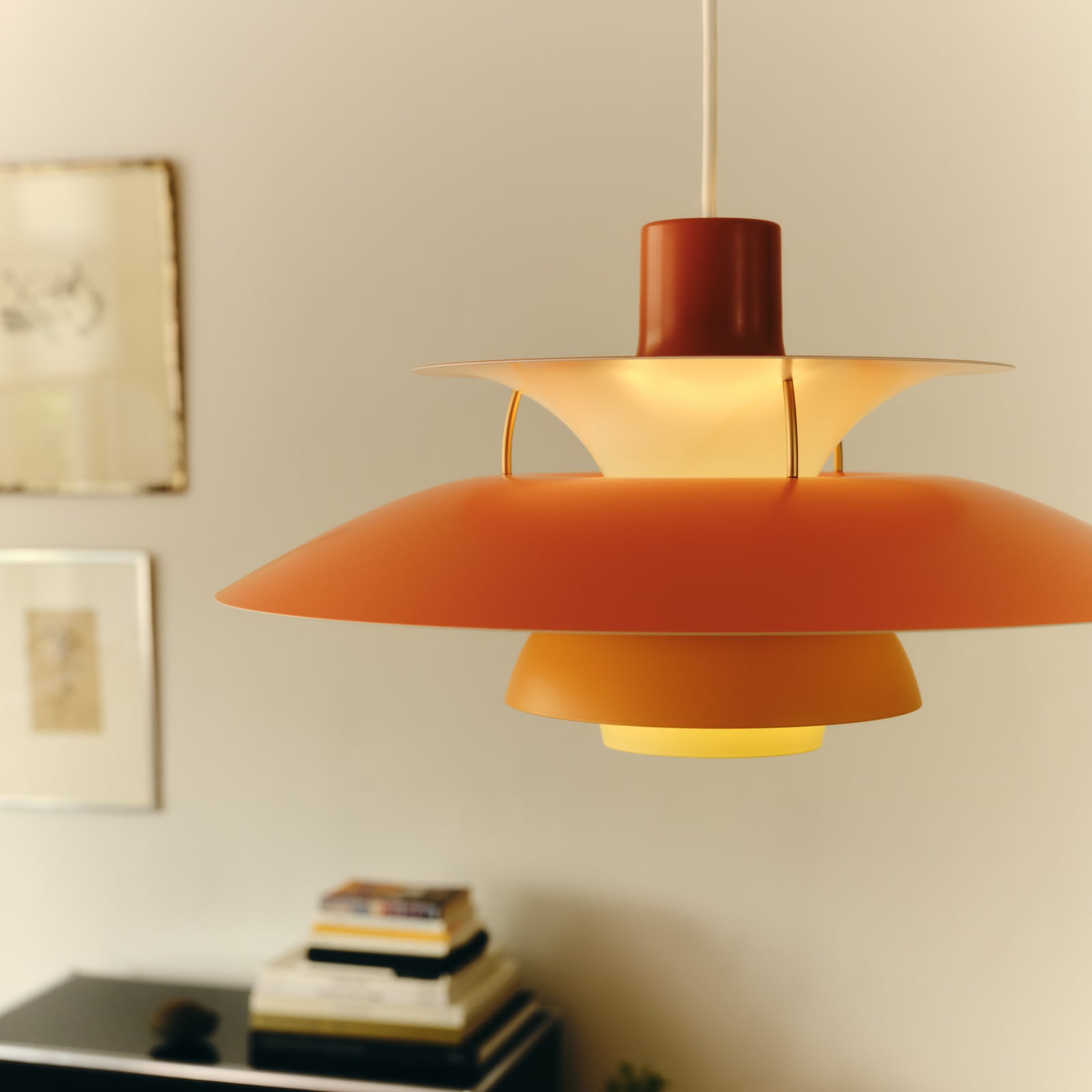 Louis Poulsen PH 5, lampa wisząca, pomarańczowa