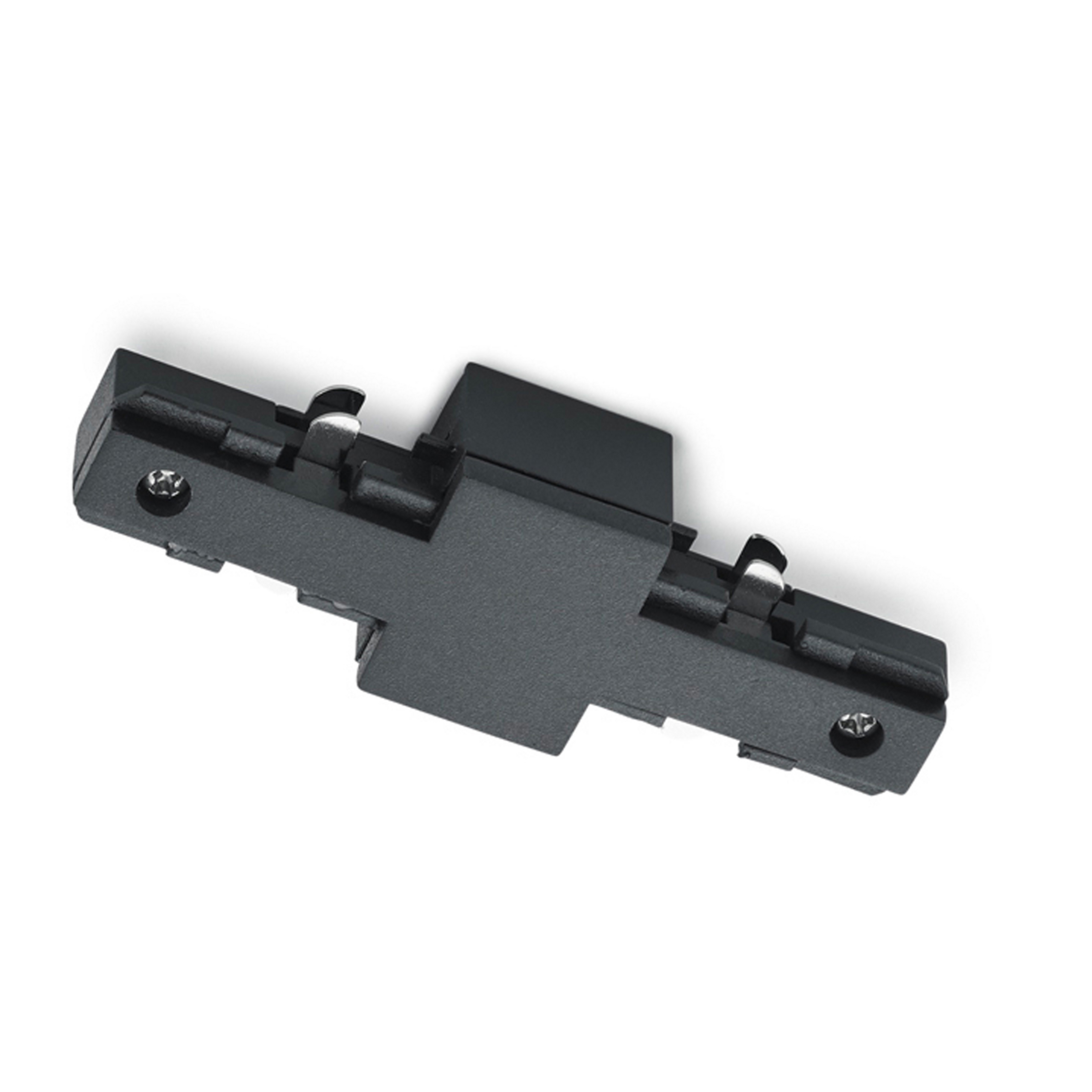 Conector recto DUOline sistema bifásico, negro