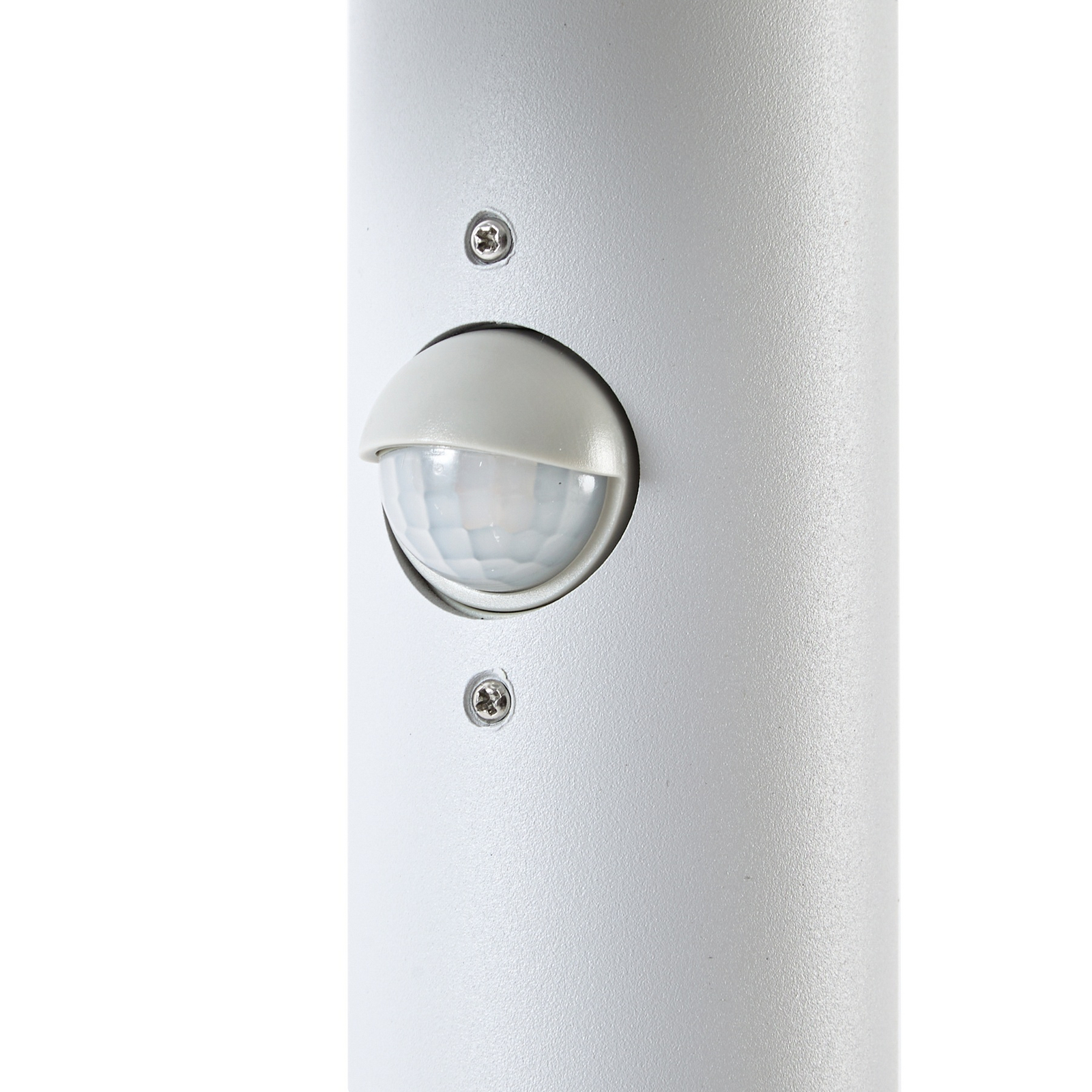 Bolardo luminoso LED Lucande Elune, gris, con sensor, IP44, altura 77 cm