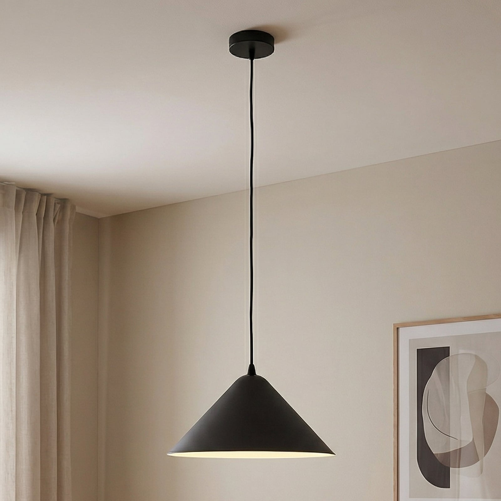 Clarine hänglampa Ø 32 cm svart/vit - Lindby Clarine hänglampa Ø 32 cm svart/vit - Lindby