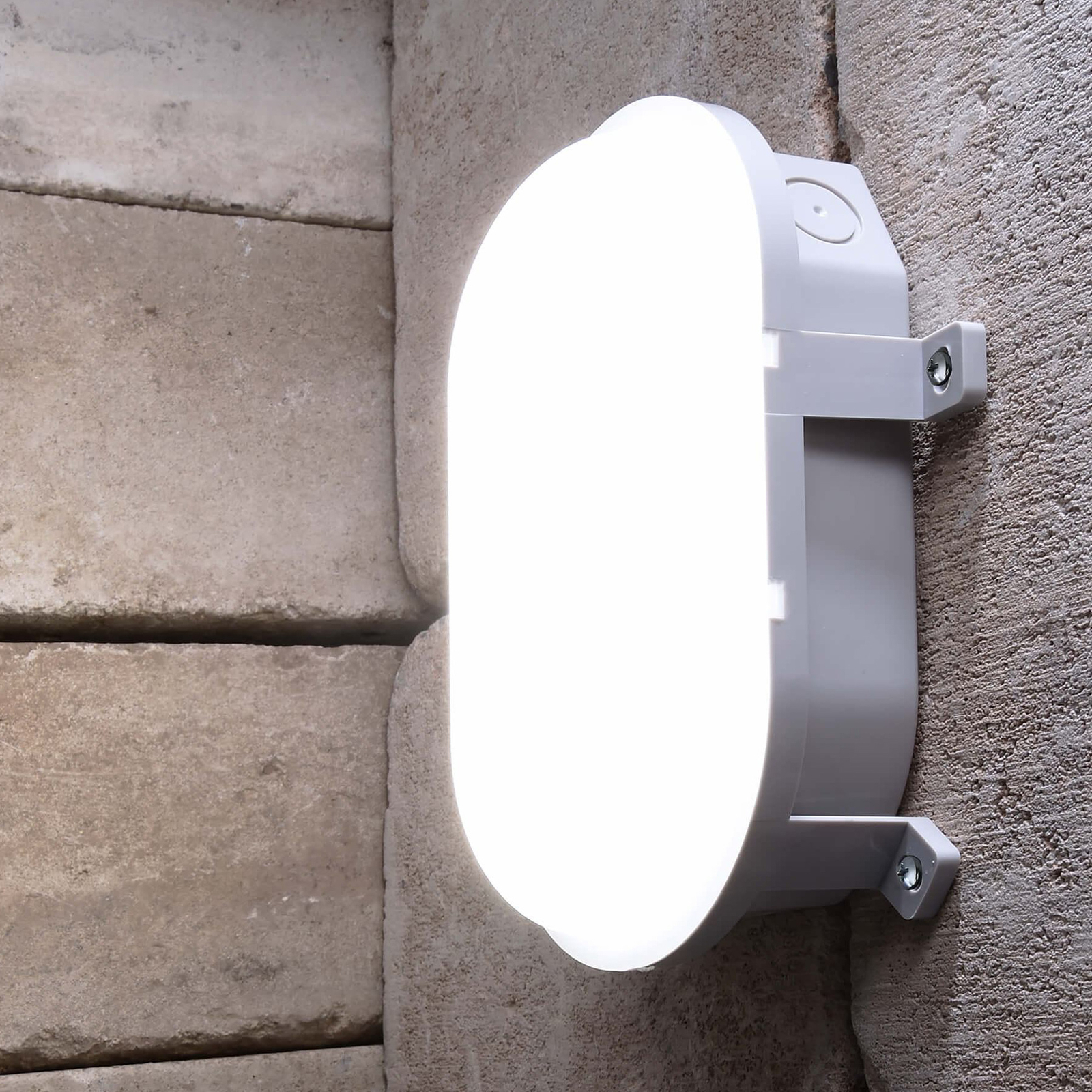 Luminaire pour pièces humides LED Sotano, gris, interrupteur DIP