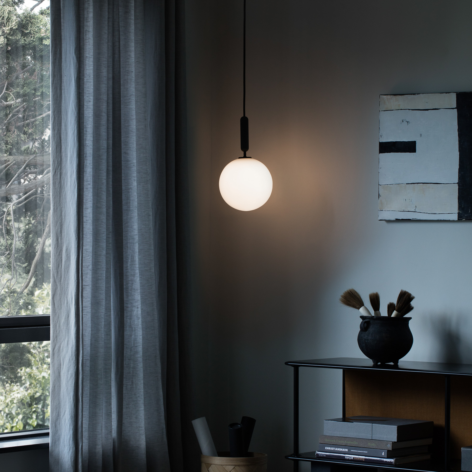 Miira 1 Lustră Pendul Large Rock Grey/Opal White - Nuura