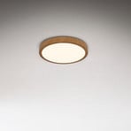 Candeeiro de teto LED Runa Wood aspeto madeira 3.000 K Ø28cm