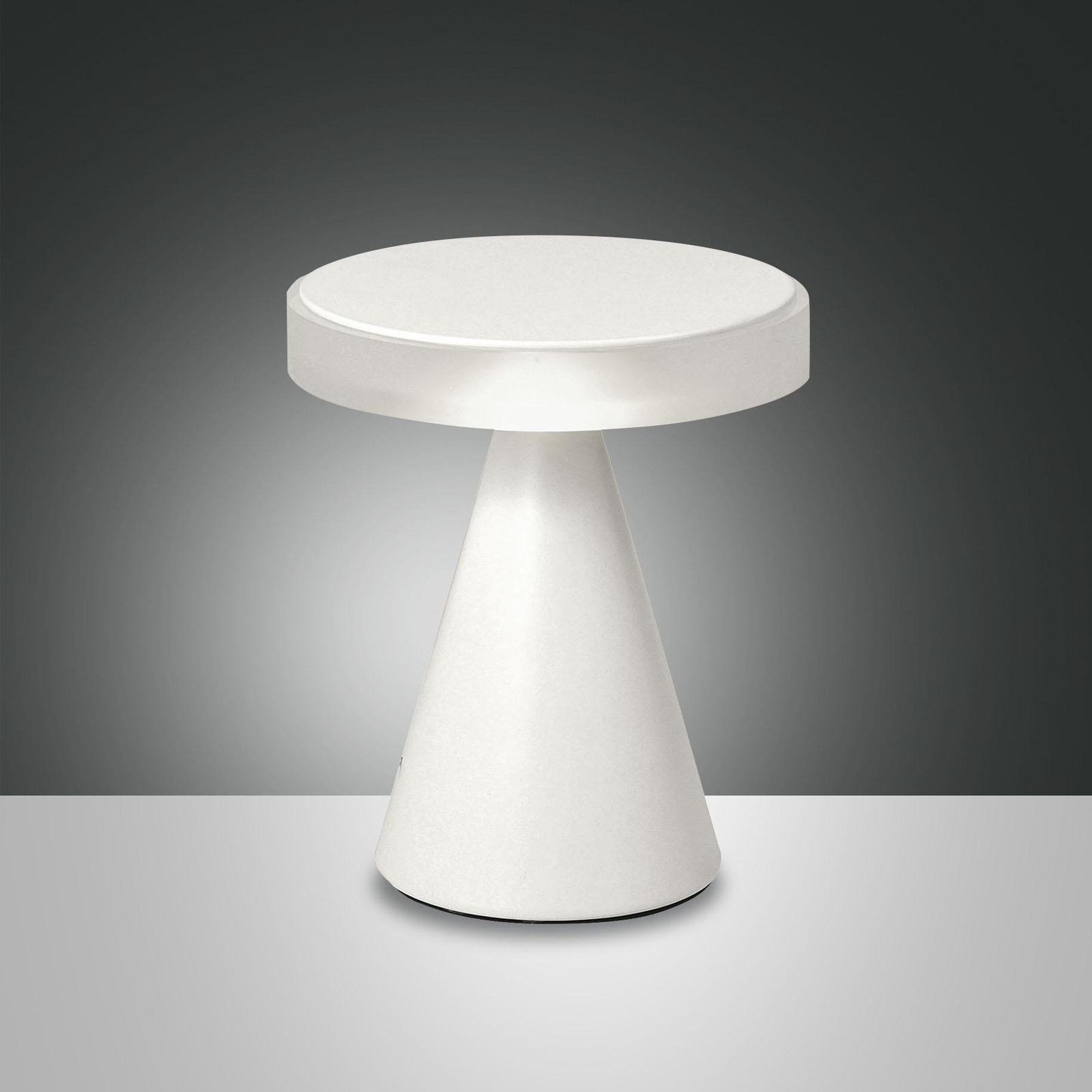 Neutra LED-pöytävalaisin, korkeus 20 cm, valkoinen, kosketushimmennin