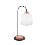 Kolarz Chalet bordslampa, höjd 56 cm, vit/brun/svart