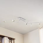 Lindby Eldrin LED ceiling light, 6-bulb, spots, white