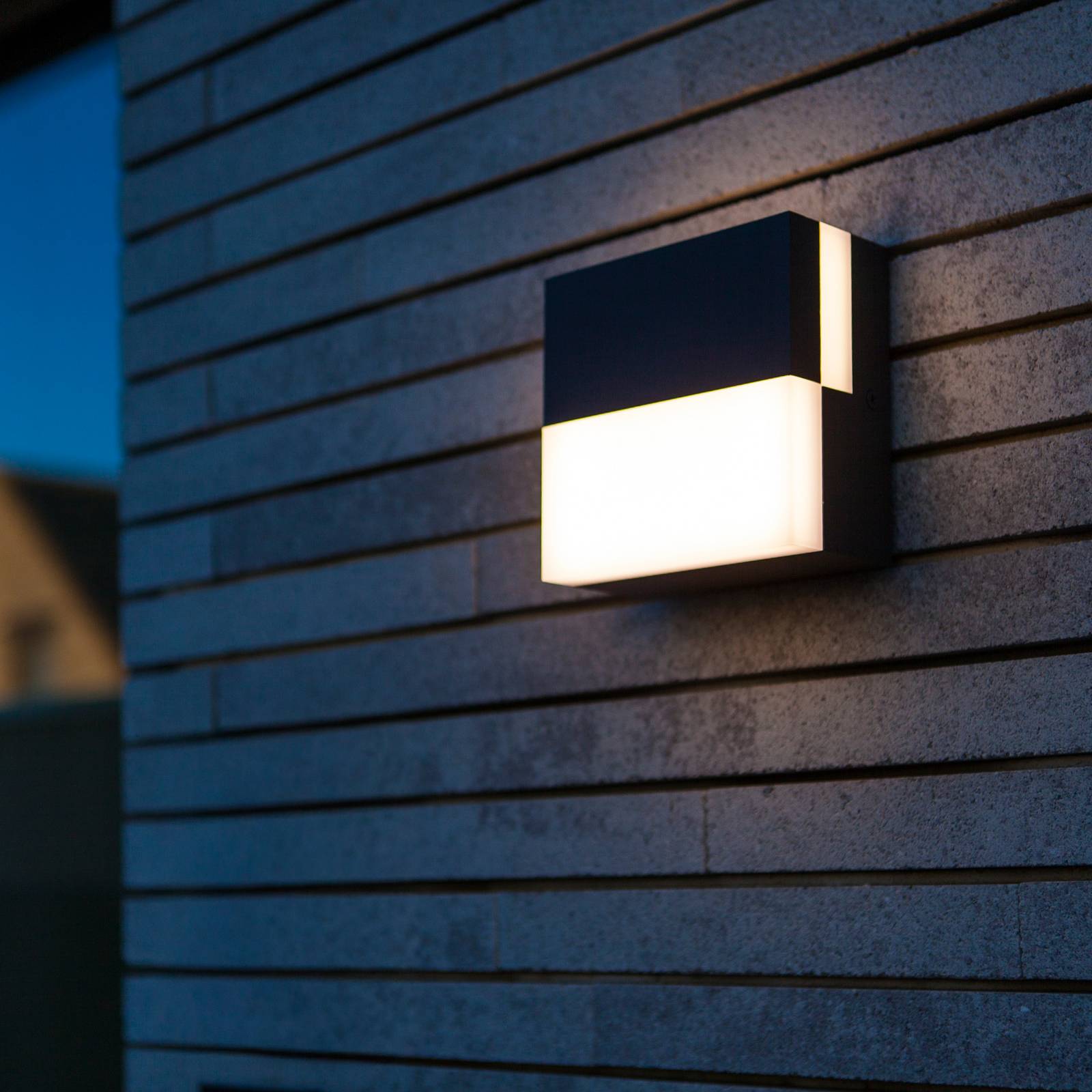 Kinkiet zewnętrzny LED DOMINO, ciemnoszary, 14 x 14 cm, IP65